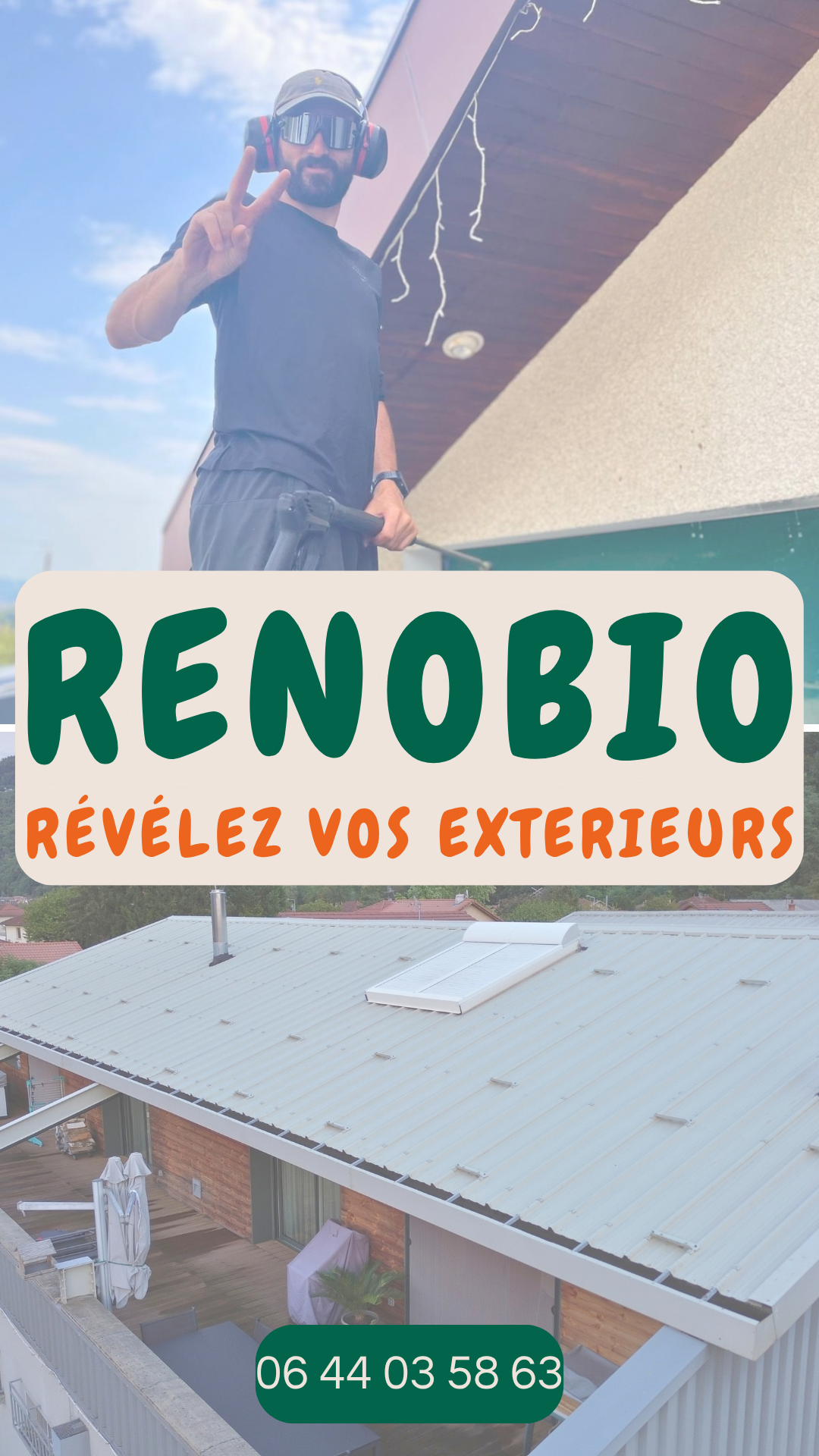 Photo après une prestation de nettoyage d'une toiture